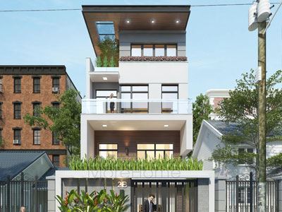 Thiết kế kiến trúc nhà phố chiều ngang 7m không gian Xanh