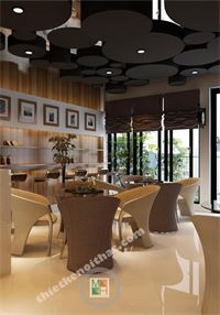 Thiết kế nội thất quán cafe gia đình đẹp