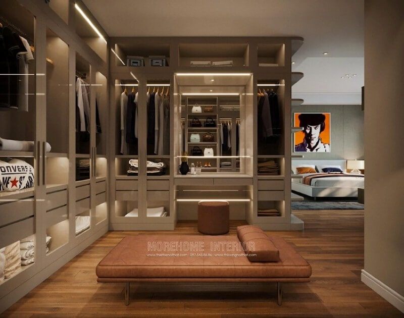 Trang trí phòng ngủ master đẹp với ý tưởng thiết kế phòng ngủ liền phòng thay đồ