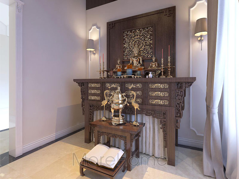 Phòng thờ truyền thống cho biệt thự