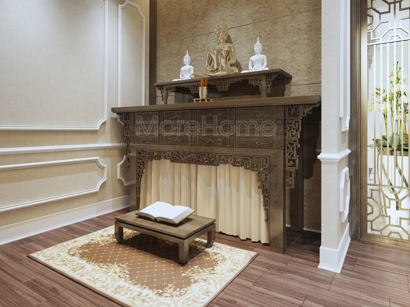 Bàn thờ 3 tầng đẹp tại biệt thự Xuân Phương